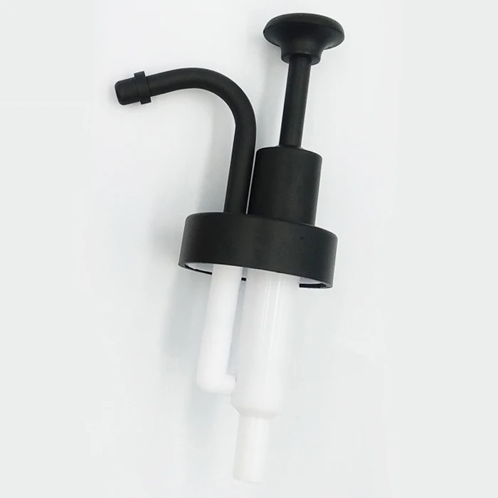 Luxury style bright red rubber paint stainless steel special long nozzle hand push lotion pump dispenser 33mm