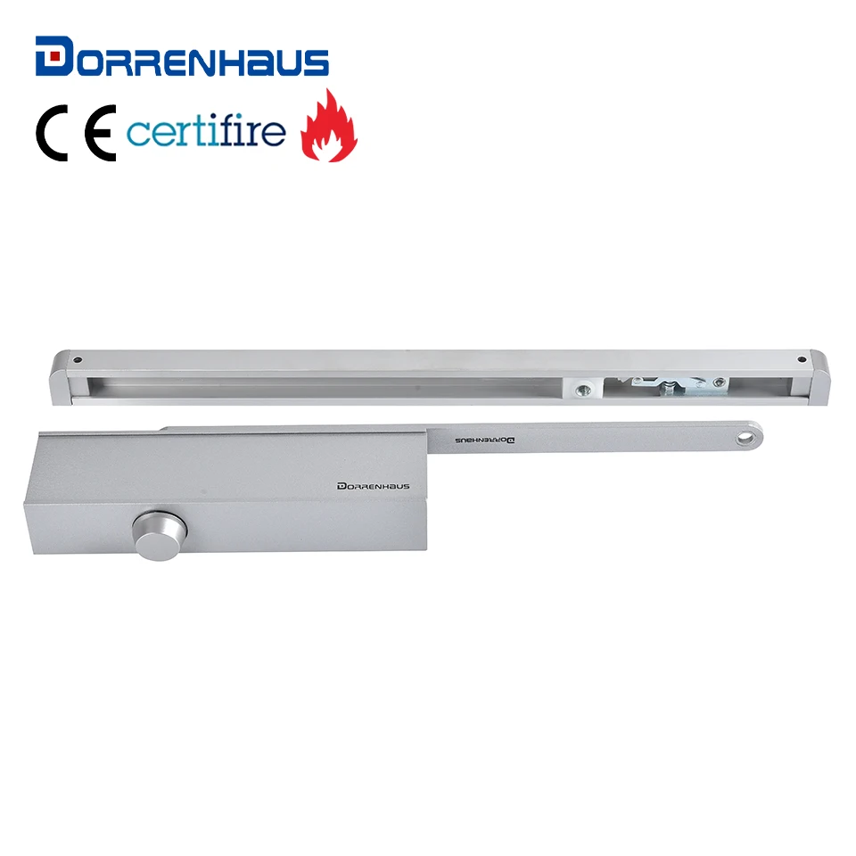 DORRENHAUS D2000H CE Certified Commercial Medium Duty Overhead Sliding Track Arm Door Closer With Hold Open Optional