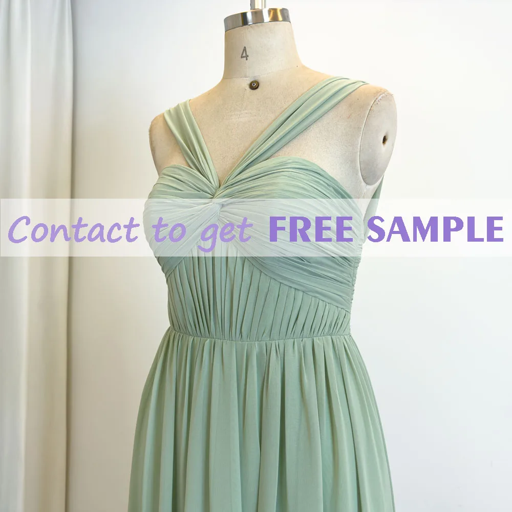 TEENYEE New Trends Plus Size Strap backless bridesmaid Dresses Green china Bridesmaid Long Dress For Leading Girls
