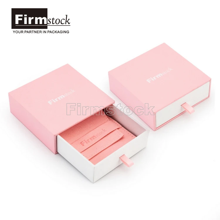 custom Pink magnetic gift packaging paper box  jewelry and pouch jewellery cosmetic bag boxes logo drawer with ribbon