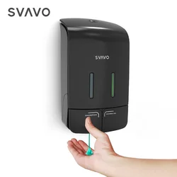 Hotel Wall Mounted 1100ml Big Volume Refillable Double Bottle for Shampoo Shower Gel Body Wash Manual Liquid Soap Dispenser