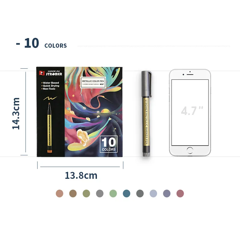 manufacturer customization 20pcs metallic color markers for kids adults and artist art work