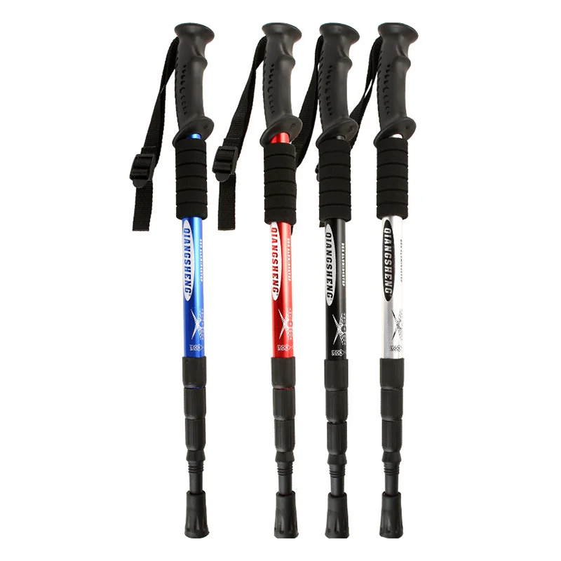 Straight Grip Handle Outdoor Aluminum Poles 110cm Hiking Canes Folding Camping Walking Stick Trekking Hiking Poles