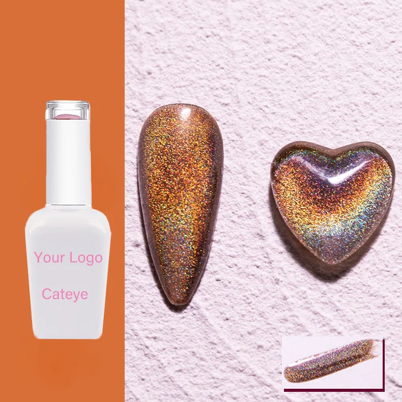 Hot Sale 15ml 10ml 8ml UV Magnetic 9D Laser Holo Rainbow Colour Hologram Cateye Gel Polish for Nails Cat Eye Nail Gel Polish