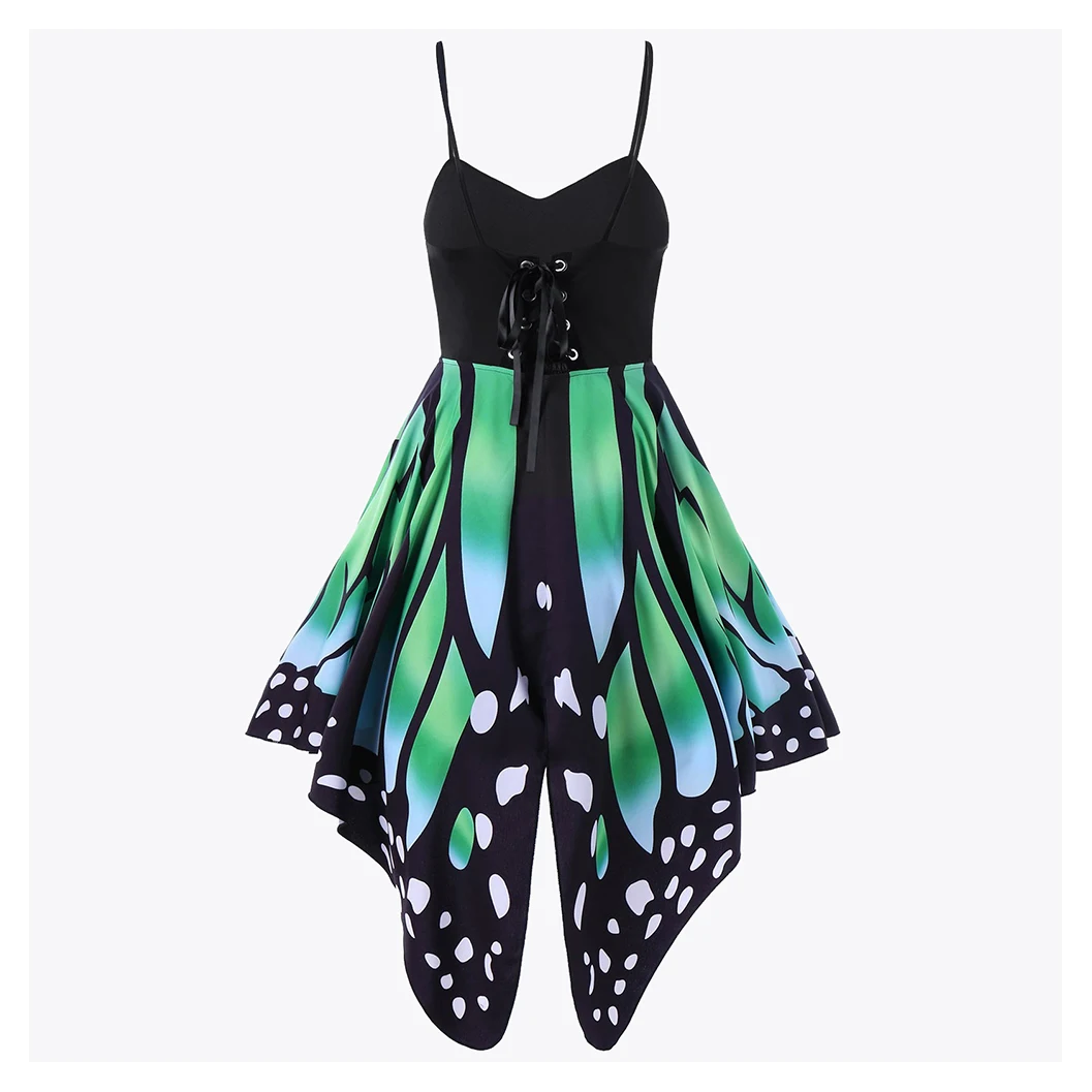 
Женское платье-бабочка без рукавов, летнее Прозрачное платье с 3d принтом, сексуальный корсет, платье-футляр с высокой талией 