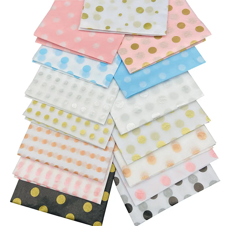 Good Price Wholesale Luxurious Eco-friendly Scented Polka Gold Rose Silver Dot Acid Free Tissue Paper for Candle