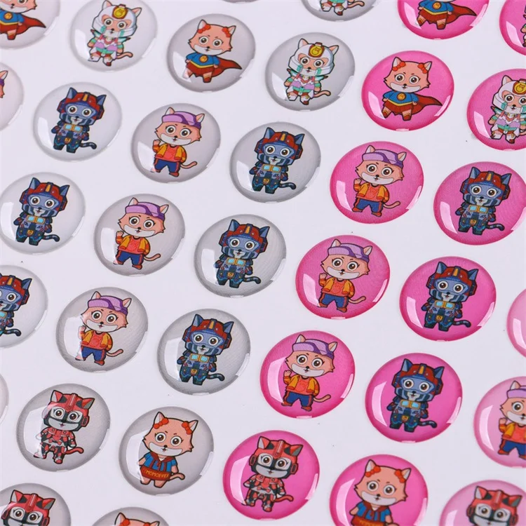 Die Cut Ins Decorative Resin Vinyl 3D Crystal Sticker Transparent PVC Epoxy with UV Printing Custom Animal Sticker for Craft Use