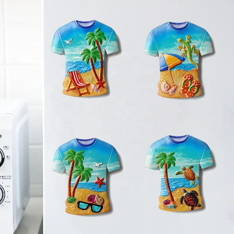 Magnetic Stickers Travel Ocean Scenery Refrigerator Stickers Creative Home Decoration T-shirt Clothes Shape Resin Sports Europe