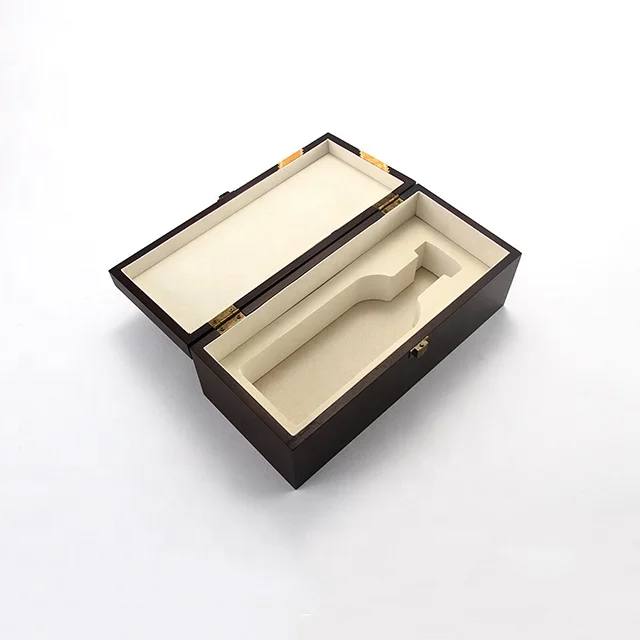 European-style single wooden champagne black high-grade high-gloss paint red wine gift box