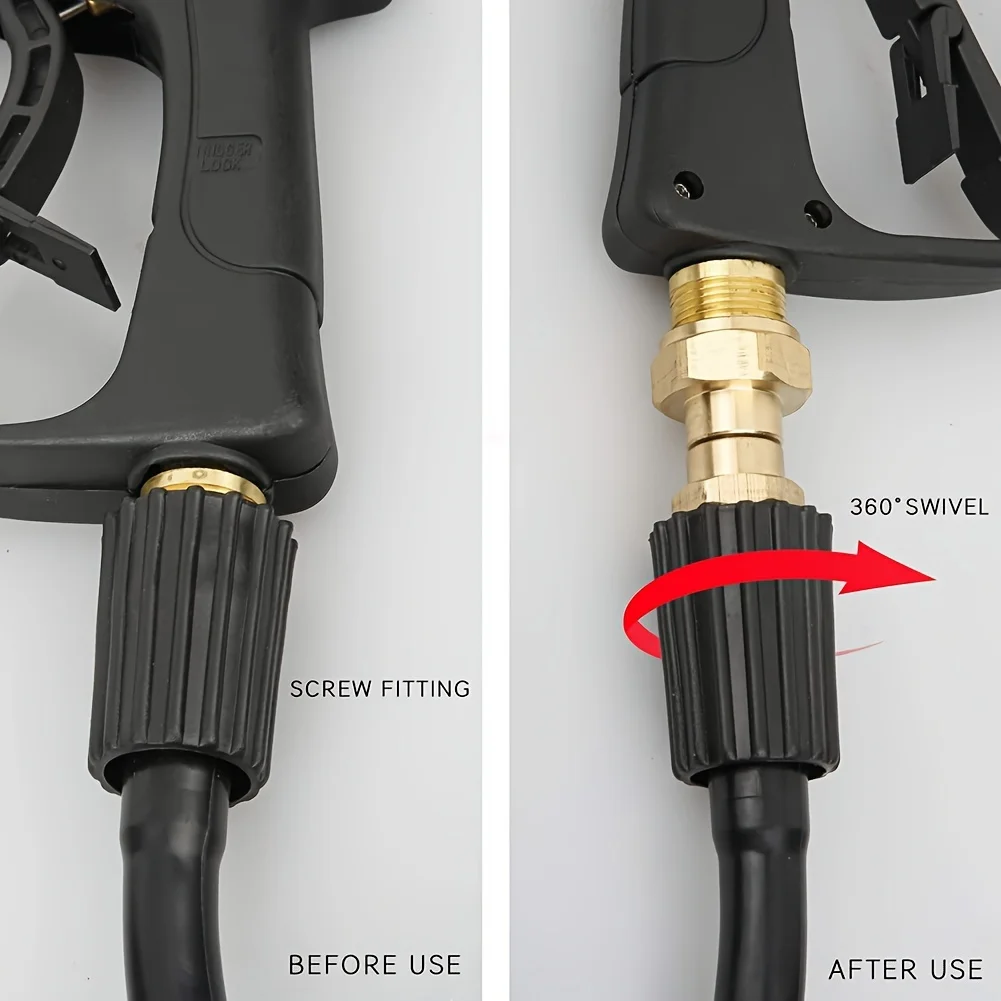 3000 PSI Brass Adapter Metric M22 14mm 360 Degree Swivel Connector high-pressure Car Washing Machine Joint Accessories