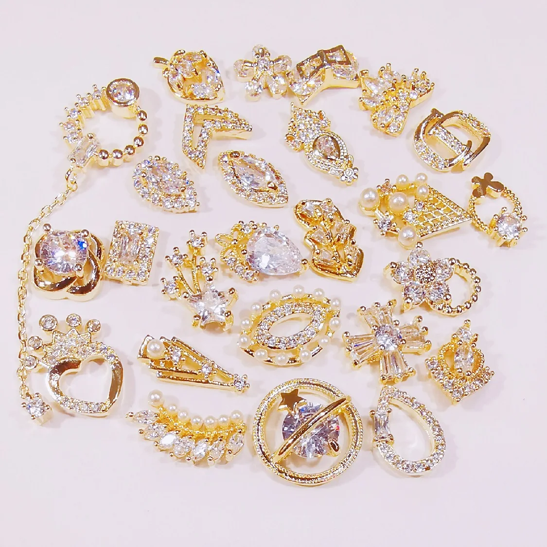 Glitter Crown Alloy Nail art with Rhinestone Charms 3D nail art stickers decoration jewelry designer nail charms