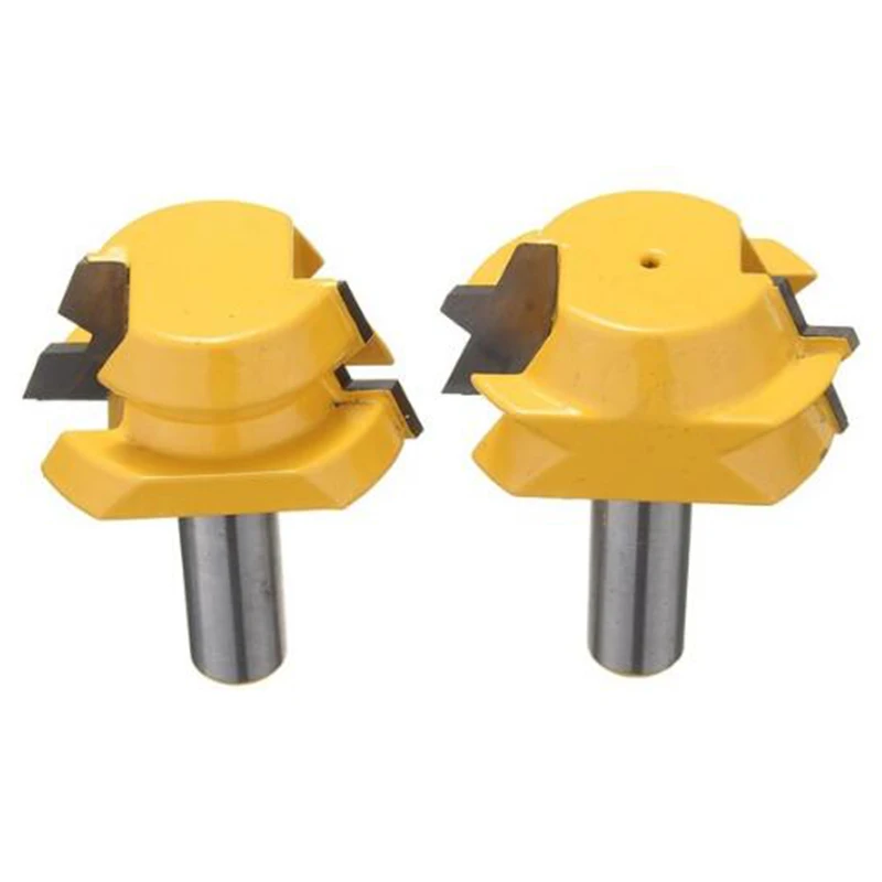 1/2'Shank 2PCS lock miter router 22.5 degree glue joinery  bit set tenon wood cutter for woodworking power tool