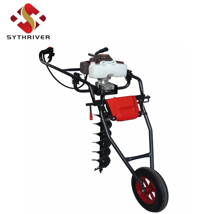 hand push gas powered ground drill earth auger gas post hole digger
