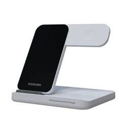 15W Qi Mobile Phone Fast Charging Docking Station 3 in 1 Wireless Charger Stand for Iphone Iwatch Airpods Pro