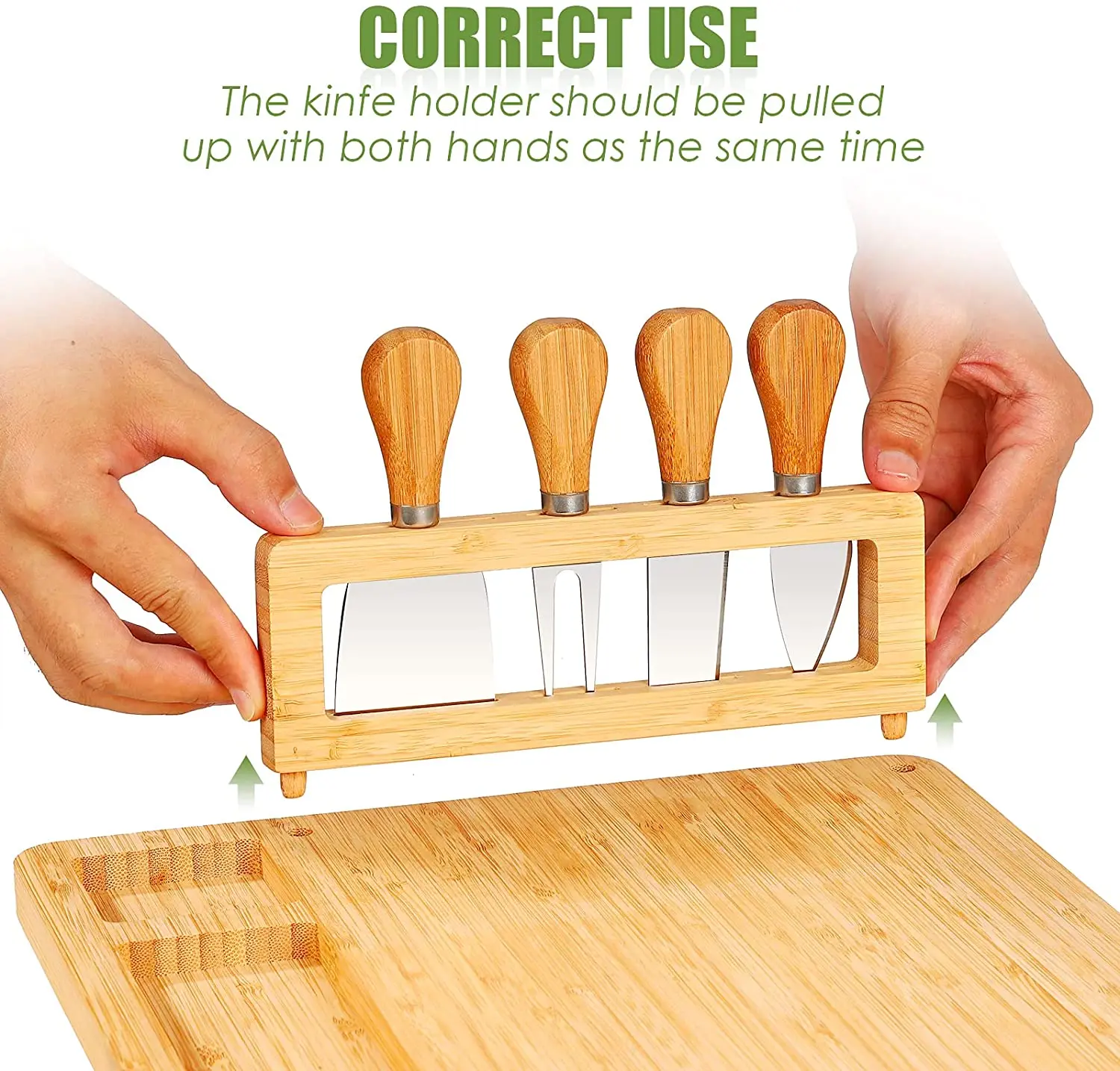 Набор из доски и ножей для сыра, доска для сыра из бамбука с Набором столовых приборов, лоток для сыра