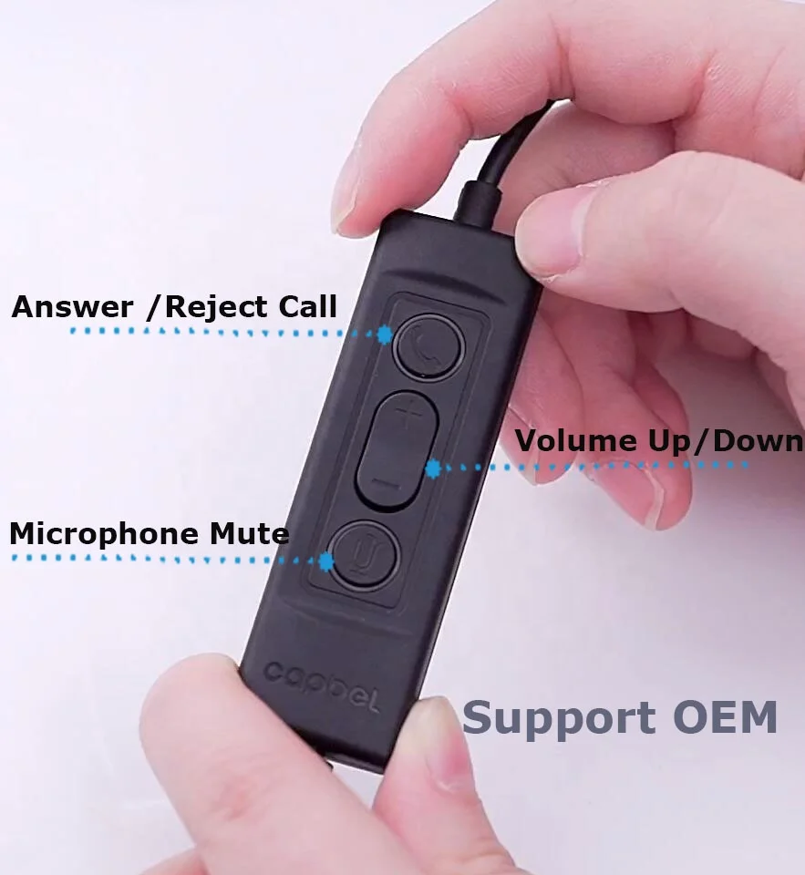 High Quality Customized Active Noise Cancelling USB Call Center Headsets With Call End Control Button for Business