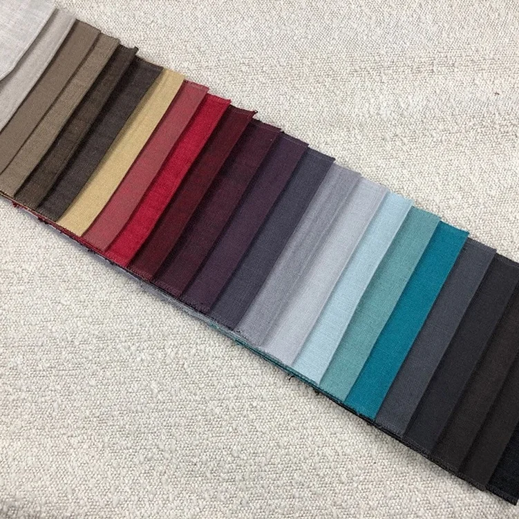 Plain yarn dyed sofa living room viscose fabrics hemp linen fabric upholstery