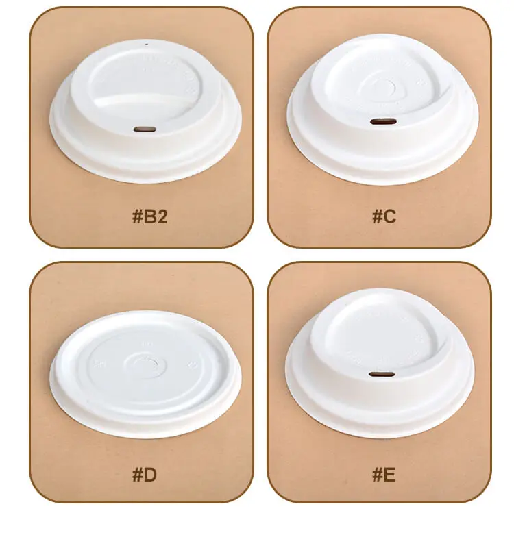 Biodegradable Disposable Composable Lid For Pulp Paper Lid 80 90mm Bagasse Coffee Cup Pulp Lids Cover