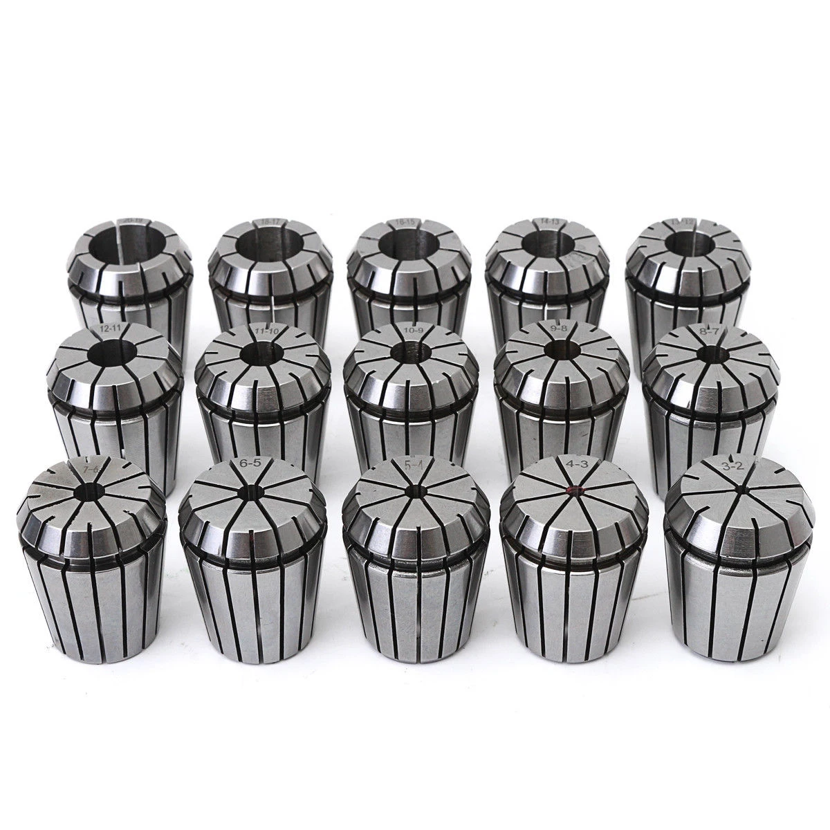 16pcs/set ER32 Collet Chuck Holder MT3 M12 Morse Taper + ER32 Spring Collets ID 3-20mm For Lathe Milling Tools