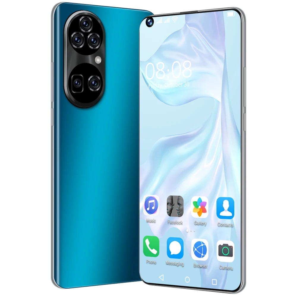 Популярный телефон 7,3 дюймов HD экран 16 + 512G телефон P50pro + с разблокировкой по лицу смартфон