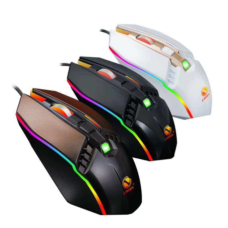 Professional Wired game mouse 2400 DPI RGB Light USB computer Mouse Game mouse for PC laptop players