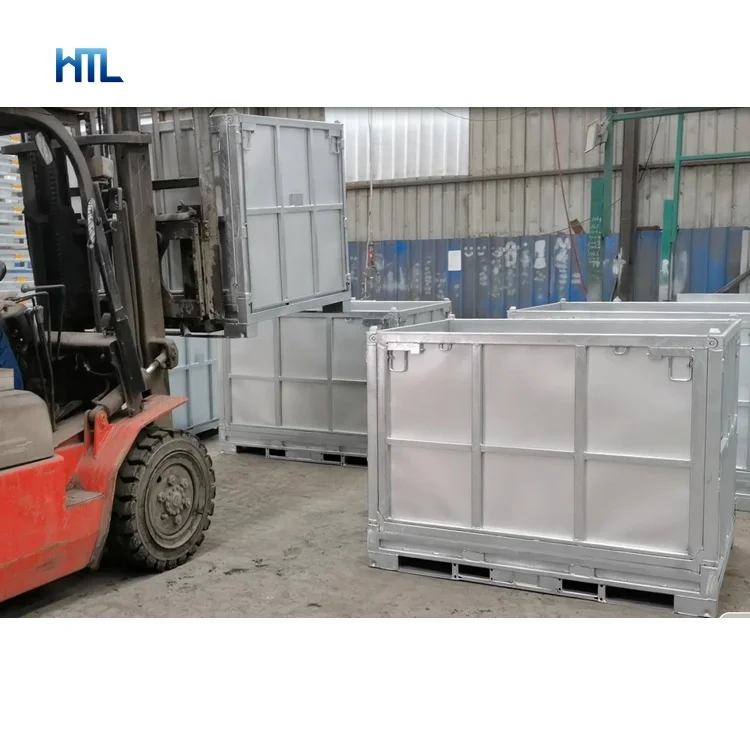 Heavy duty customized 1500kg loading chemical storage stackable galvanized mild steel pallet box