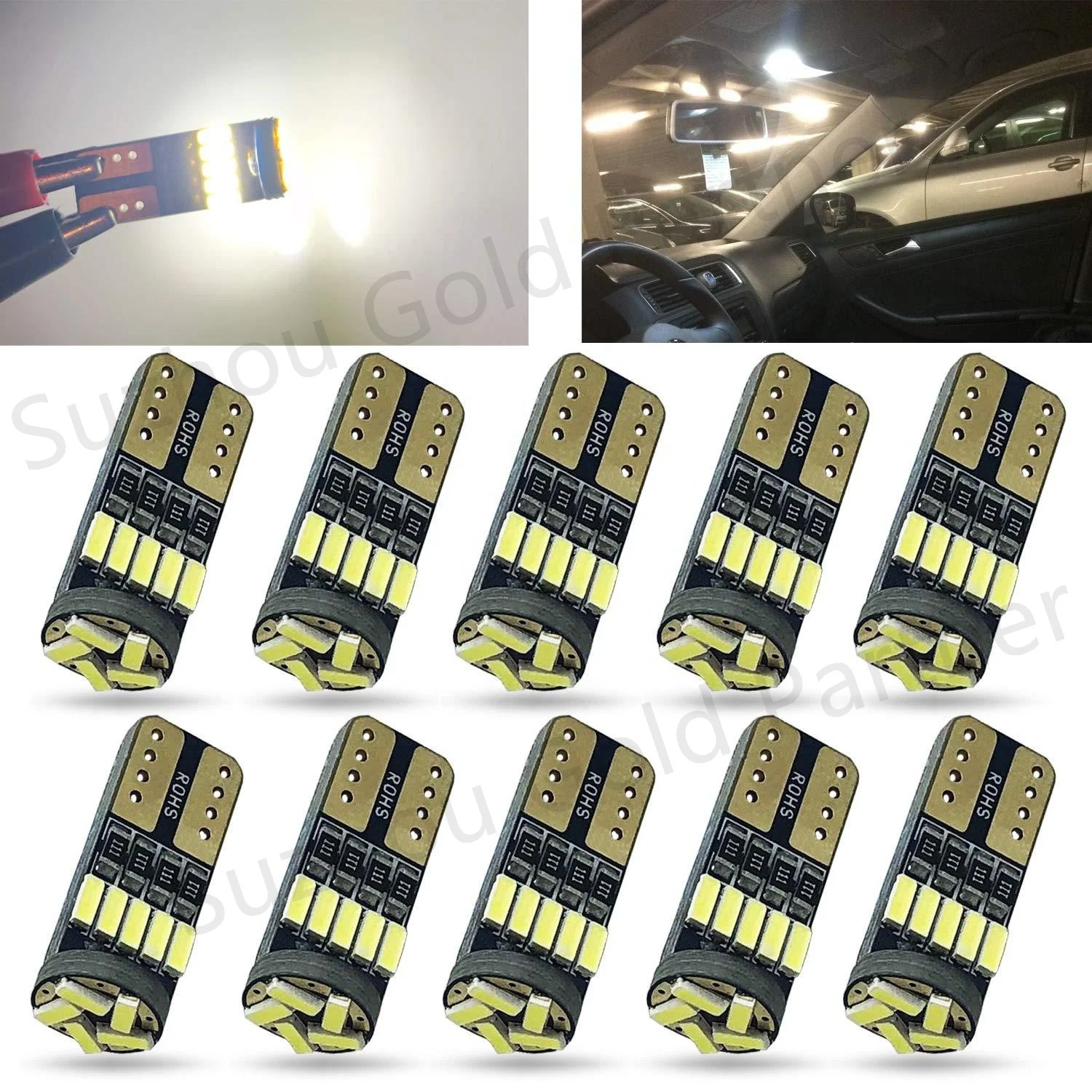 T10 Led W5W Led Bulbs 168 194 4014 30 Dome Reading License Plate Light Car Interior Lights Auto White led auto lamps