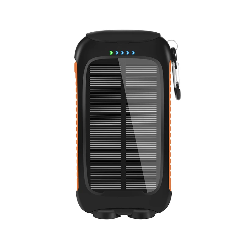 2022 New Hot Factory Wholesale Dual Usb Solar Power Bank Led Flashlight Battery Charger Solar Cell Phone Charger