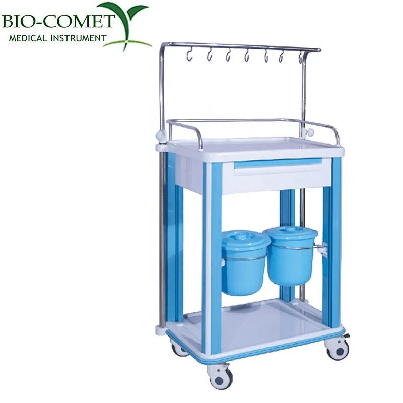 Hospital clinic use cheap price high quality medical carts with IV pole and oxygen bottle hold IV cart