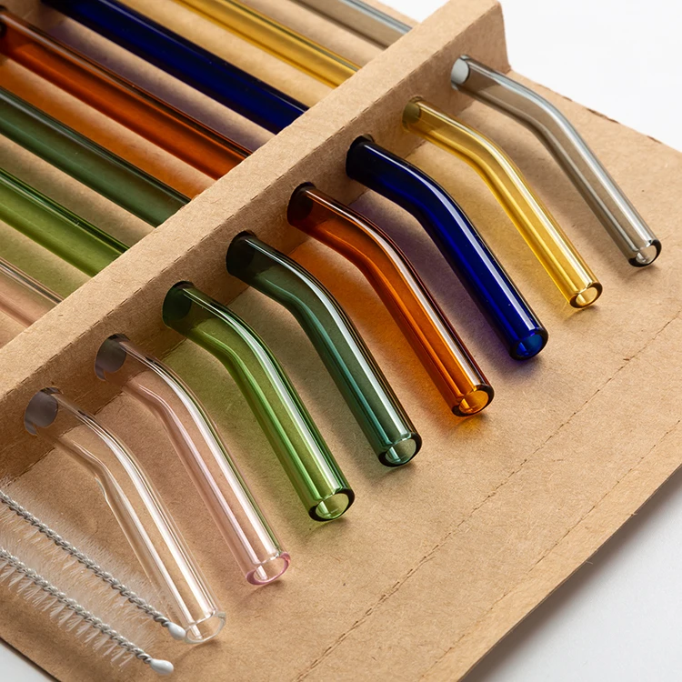 eco friendly home and travel Straw glass straws set in stock