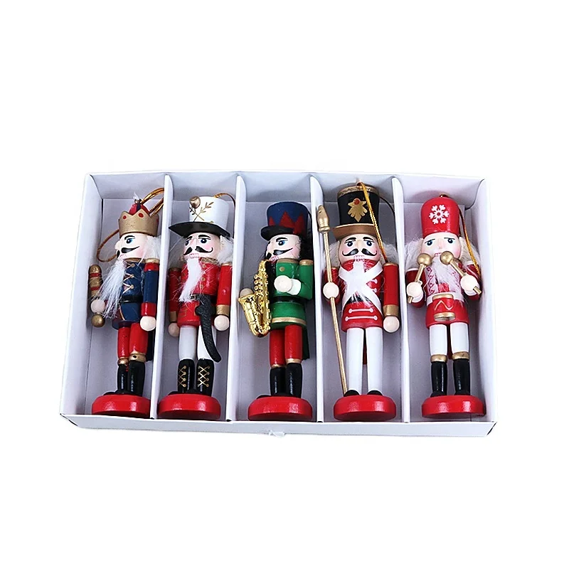 Fancy 12cm Nutcracker Wooden Ginger Bread Man Christmas Nutcracker Xmas Figure Holiday Decoration