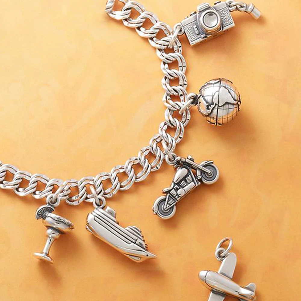 Wholesale 316 l stainless steel airplanes boats cameras earth motorcycles shaped designer DIY jewellery small charms bulk