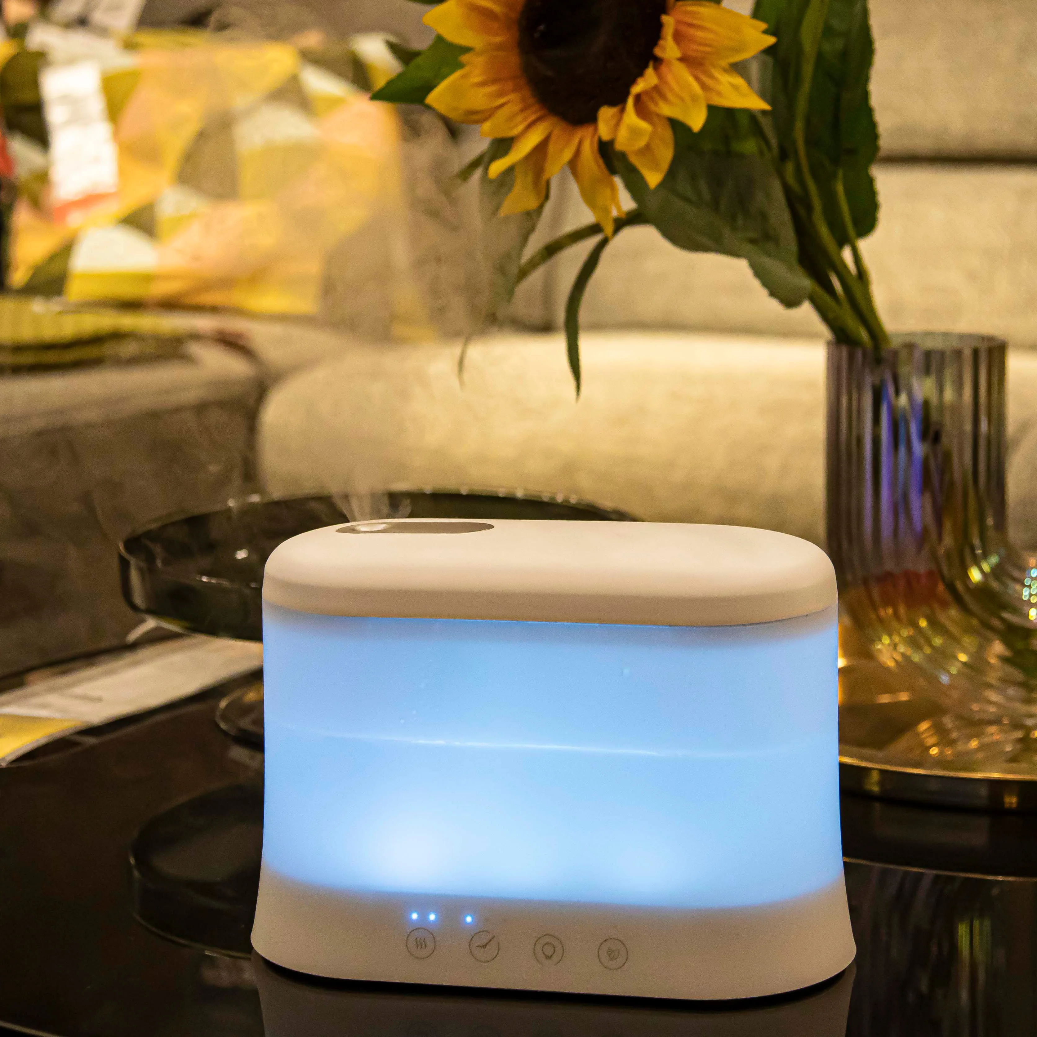 Dual-mode Electric Ultrasonic 1.8L Mini Humidifier Portable Air Aromatherapy Humidifier For Summer With LED Light