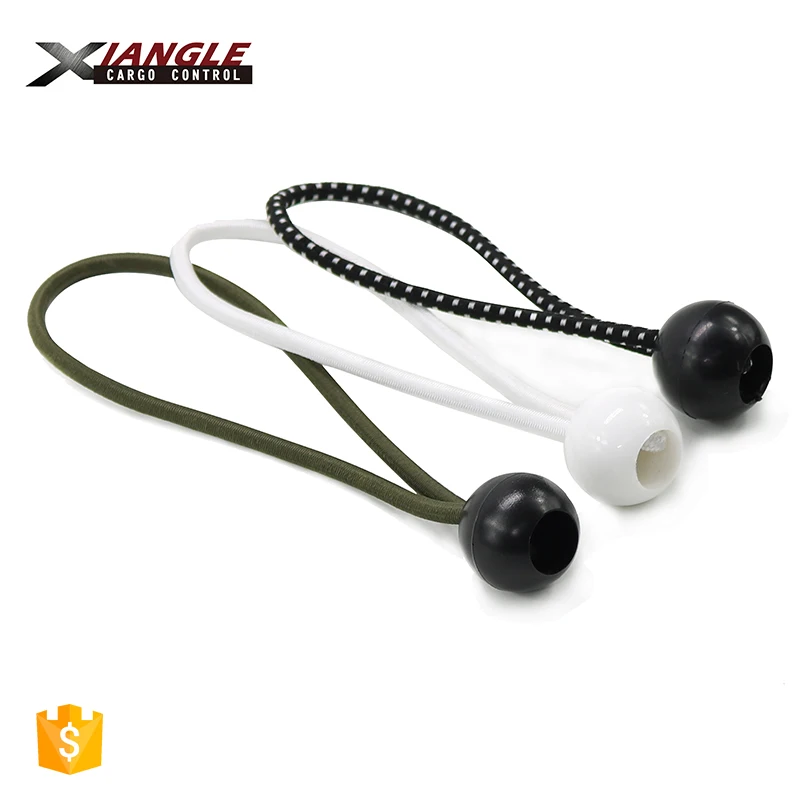 Manufacture High Tenacity Latex Thread colorful Bungee Cords Loop With Black Plastic Ball