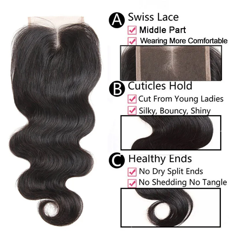 
4x4 5x5 6x6 HD Thin Skin Transparent Swiss Silk Base Middle Part Three Part Straight Curly Top Lace Closure with Bundles 