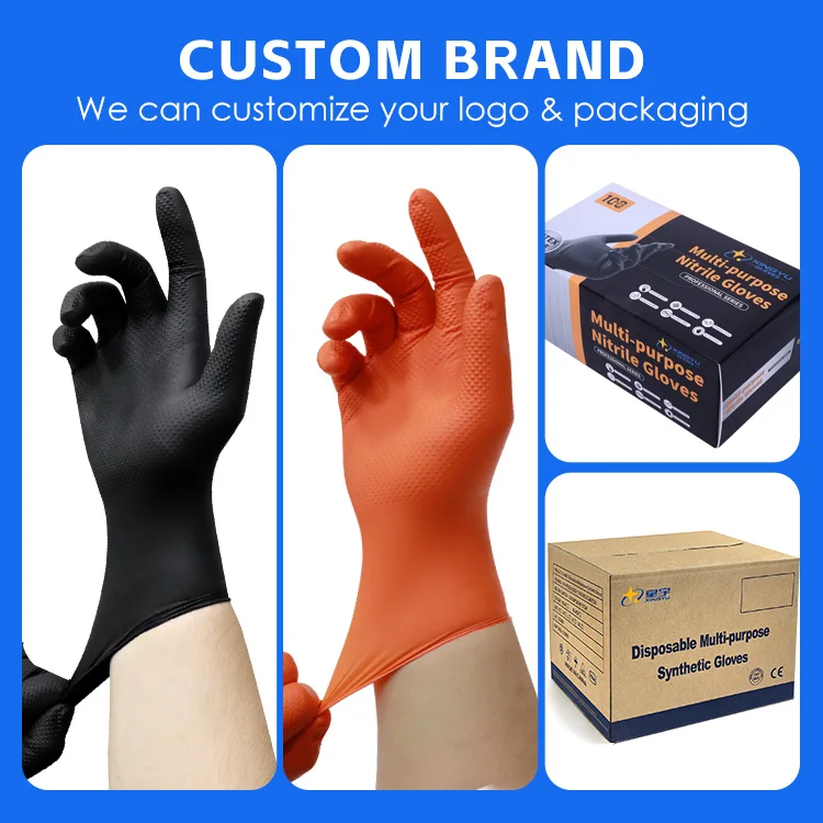 Black Nitrile Gloves Factory Wholesale Latex Powder Free Food Gloves 4.5 5.0g 7.0g Tattoo Disposal Nitrile  Gloves