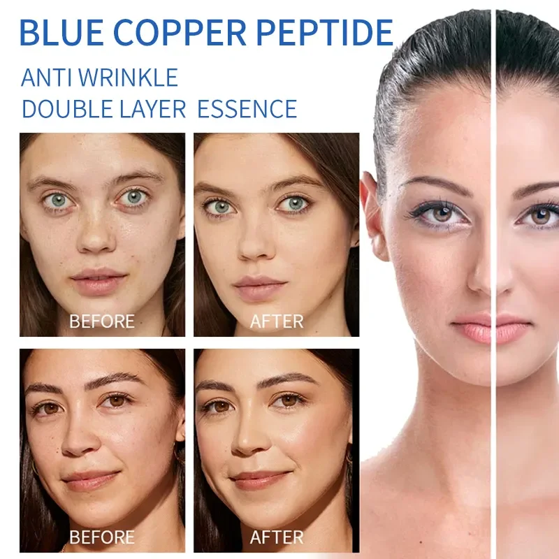 Private Label Daily Skin Care Serum Anti Wrinkle Blue Copper Peptide Face Care Collagen Serum