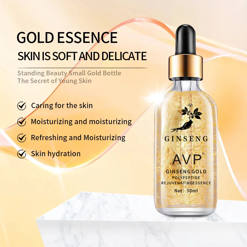 Private Label OEM ODM Skin Care Serum Moisturizing 100ml 50ml Anti-wrinkles Anti-aging Ginseng 24k Gold Face Serum