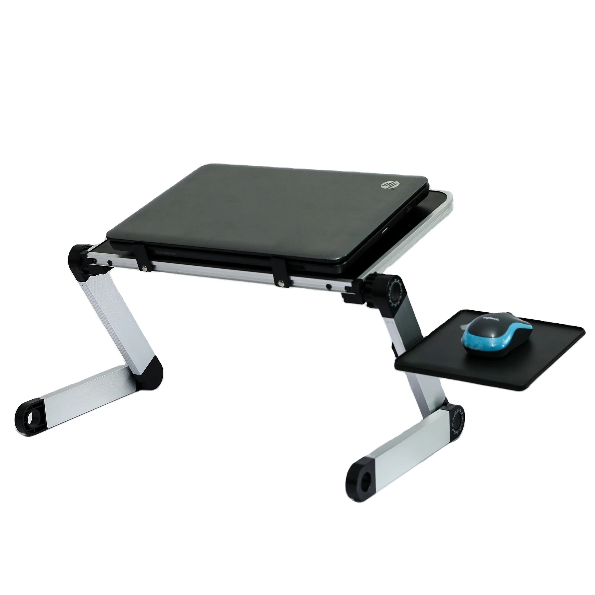 
YL806 wooden + aluminium Hand made lap desk with cooling fan adjustable folding laptop study table for bed and sofa 