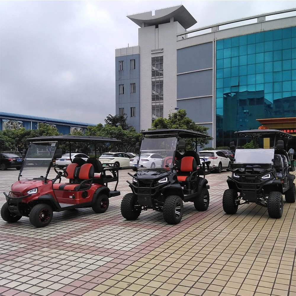 Customized Latest Original Design Luxury Golf Cart 72V Lithium Baterry Ac Motor 5Kw C2+2 4 Seater Club Car Hunting Cart