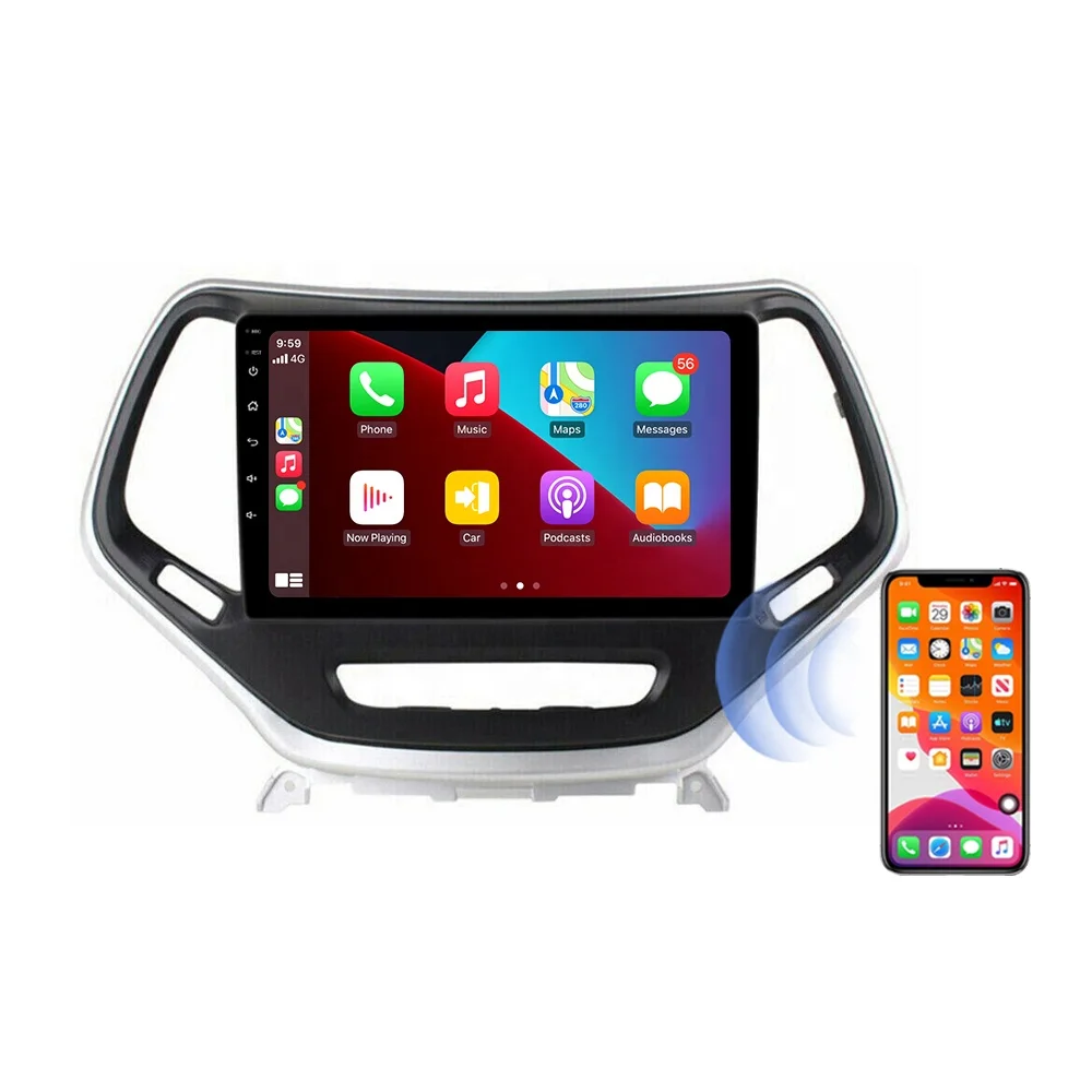 Wireless Carplay 4-64GB Android 13 For Jeep Grand Cherokee 2014-2018 Car Stereo Radio WIFI GPS BT