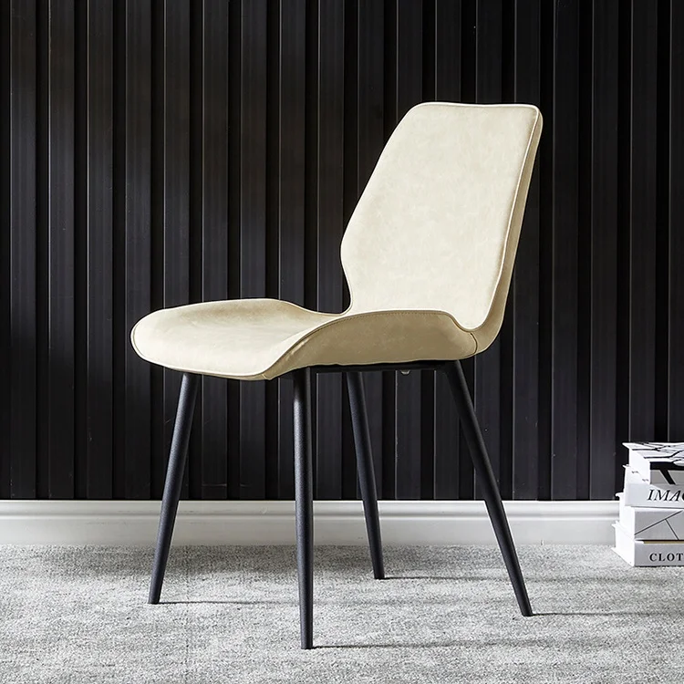 Huihong OEM cadeira W470 D440 H770mm beige nordic leather live makeup chair sillas para comedor cadeira sala jantar