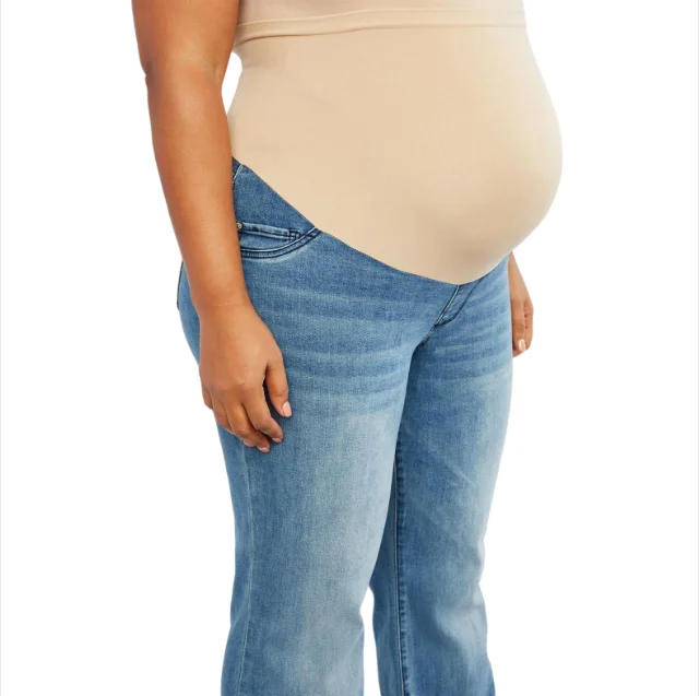 INDIGO BLUE PLUS SIZE SECRET FIT BELLY STRETCH BOOT CUT MATERNITY JEANS PREGNANCY JEANS PANTS