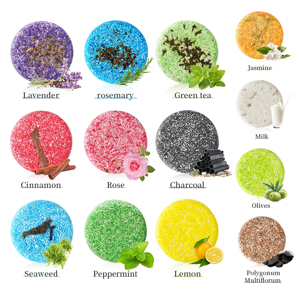 Wholesale Vegan Organic Handmade Natural Eco Lemon Lavender Solid Shampoo Bar For Hair