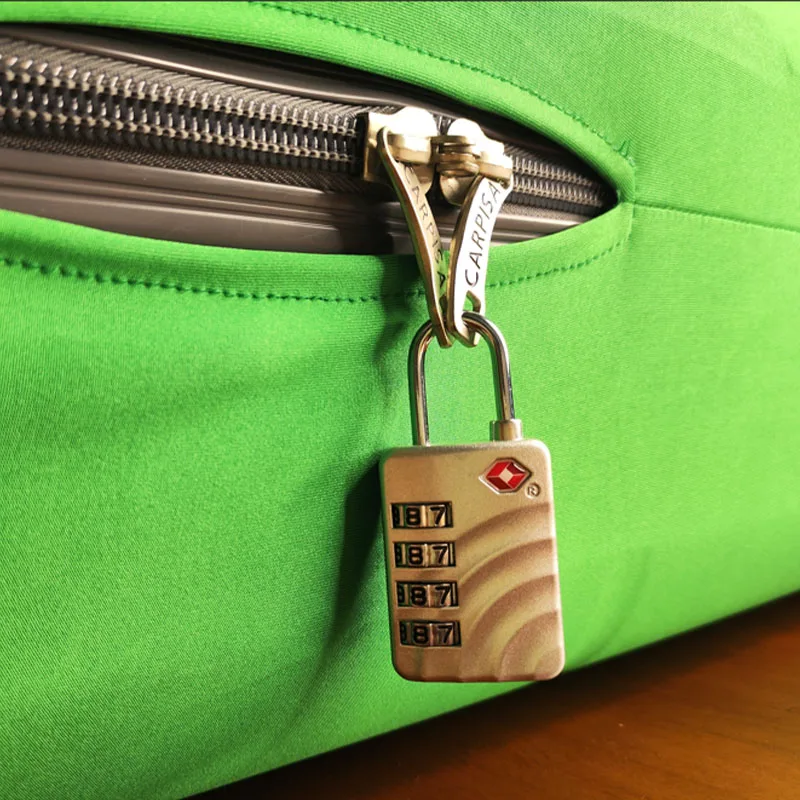 Travel Safe Security Padlock Keyless 4 Digit Combination Password Zinc Alloy TSA Lock