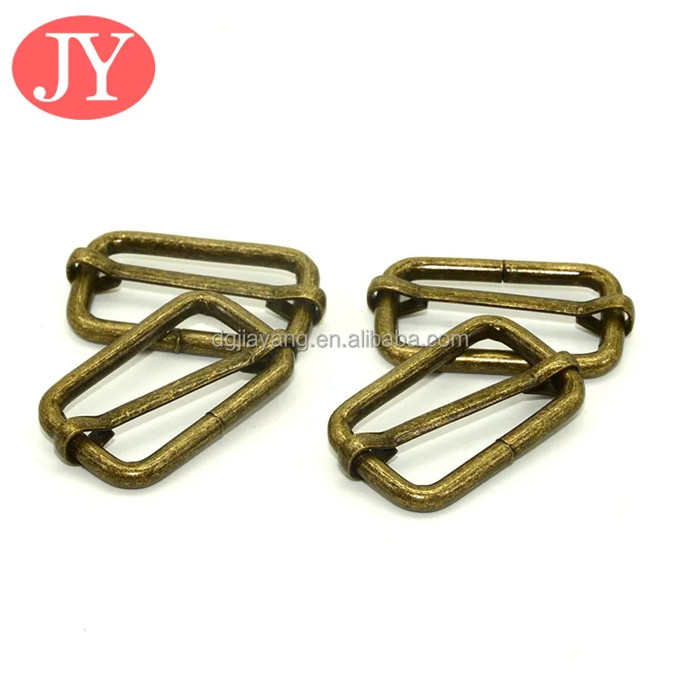 metal slides Tri-glides wire-formed roller pin buckles strap slider adjuster buckles rectangle adjuster belt buckles