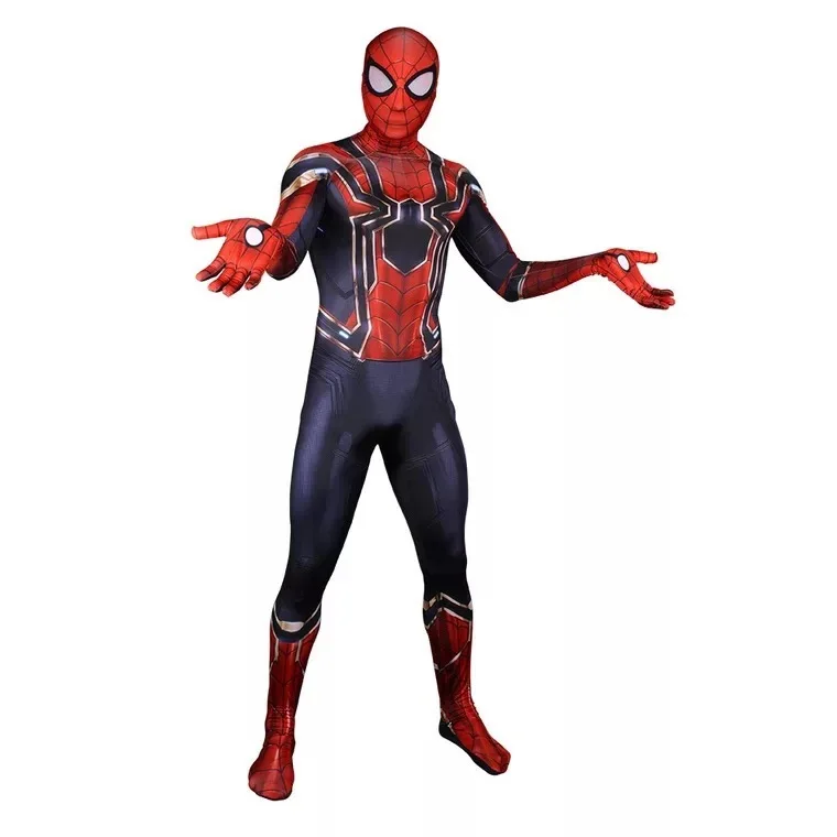 Halloween spider hero man boy red costume suit headgear coveralls fantasia homem aranha high quality factory wholesale