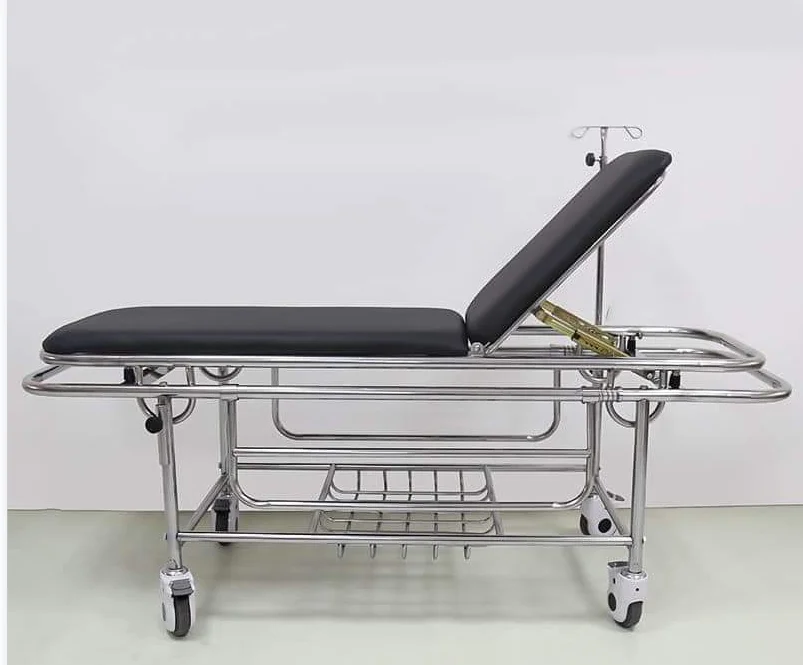 Stainless Steel Adjustable Folding Portable Manual Patient Hospital Emergency Ambulance Stretcher Trolley