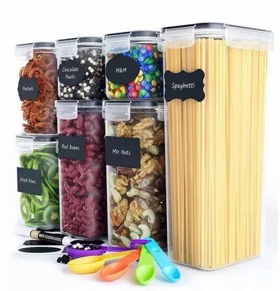 24 Pack Ideal Kitchen Pantry Organization Plastic Storage Boxes Canisters Airtight Food Storage Container Set