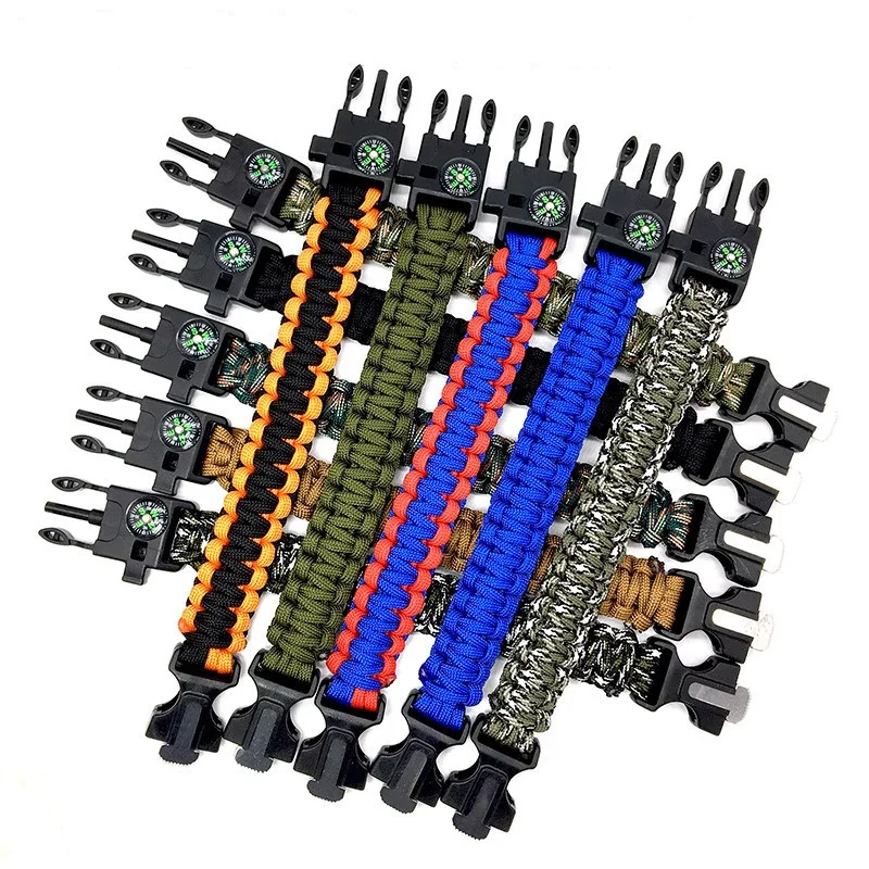 Outdoor Gear Tactical Emergency Rope Adjustable Survival Compass Bracelet